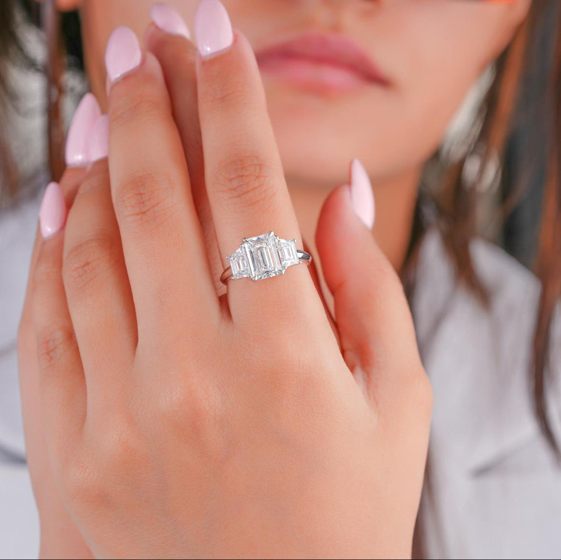 customized ring with lab grown diamond.

