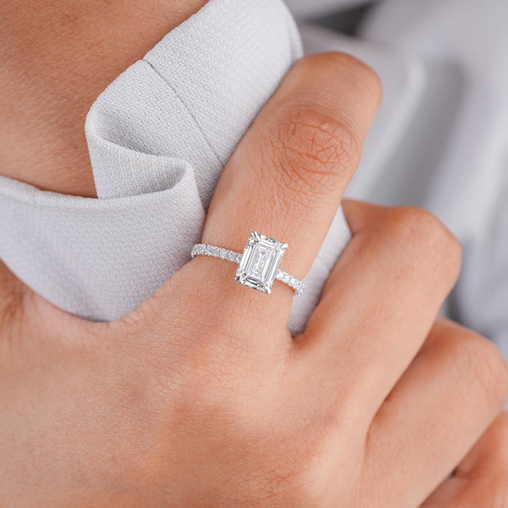 Pave setting ring with Pave diamond ring.

