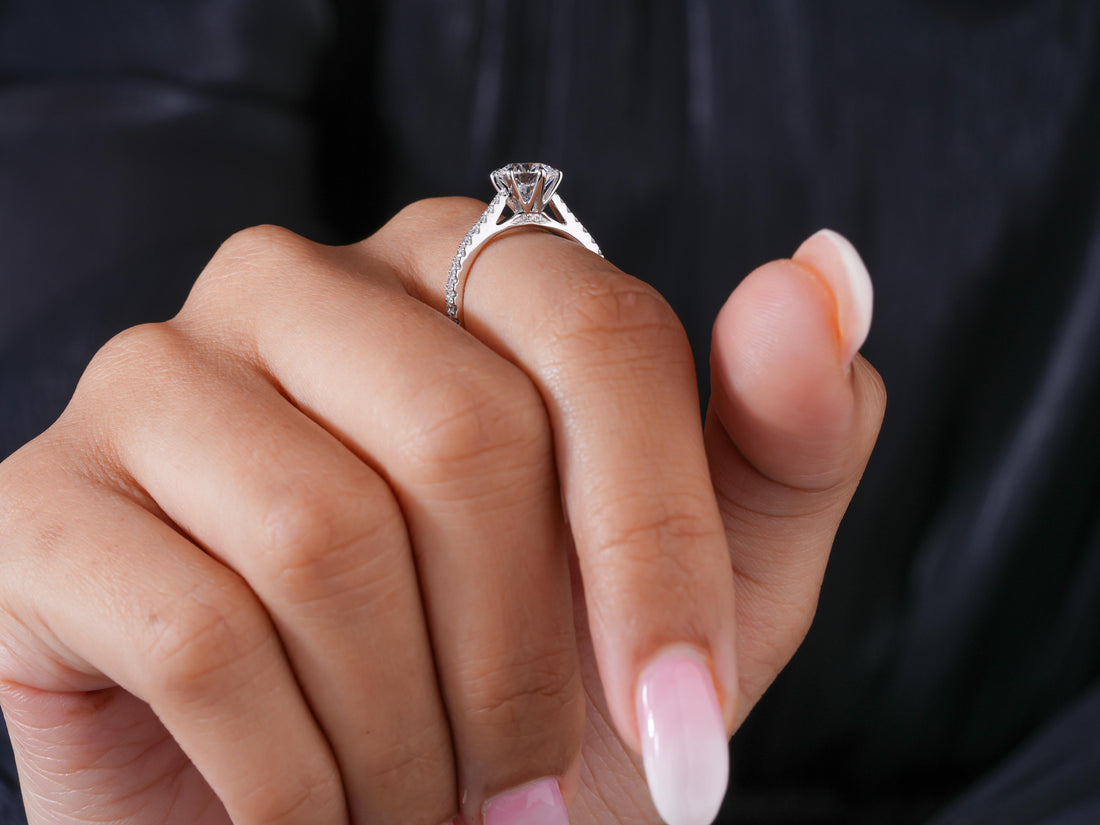 cathedral setting with bridge accent ring.
