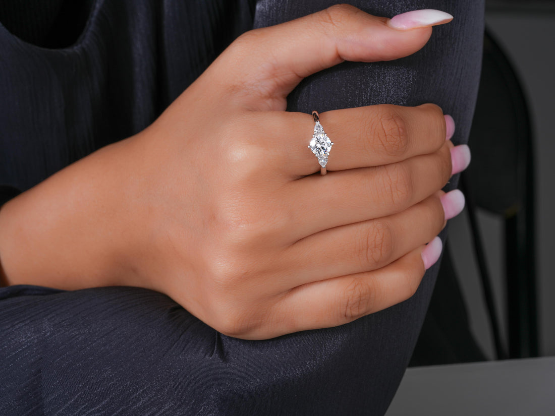 hidden halo engagement ring with pave engagement ring.
