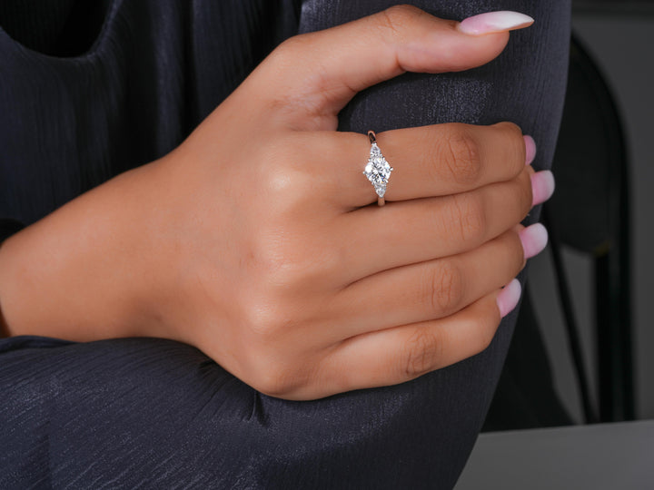 hidden halo engagement ring with pave engagement ring.
