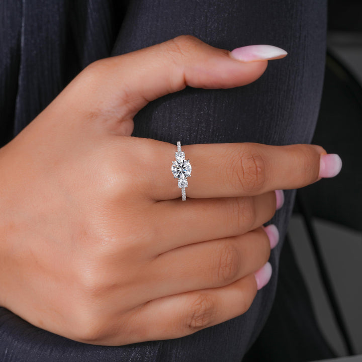 Round Cut Three Stone Diamond Ring