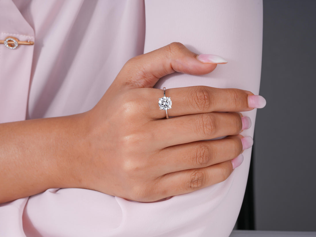solitaire ring with double hidden halo ring.
