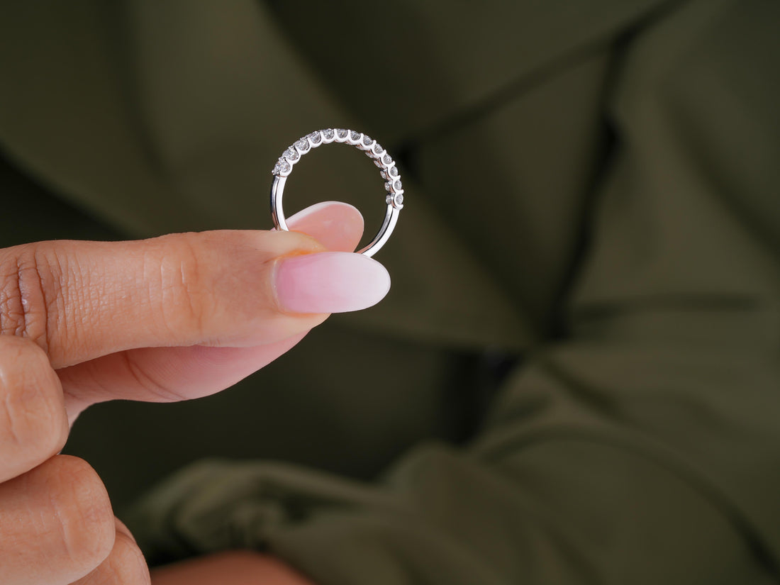 buy wedding band with solid gold band.
