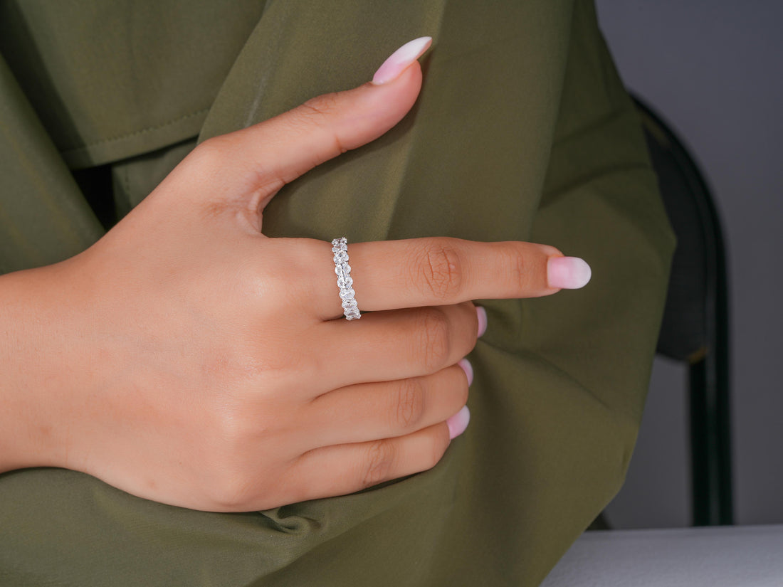 solid gold band with diamond wedding band.
