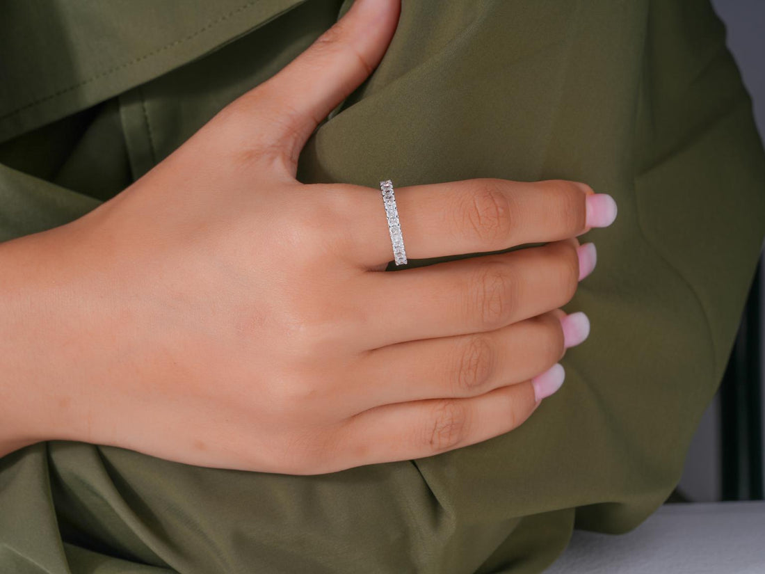 half eternity wedding band with wedding band for her.
