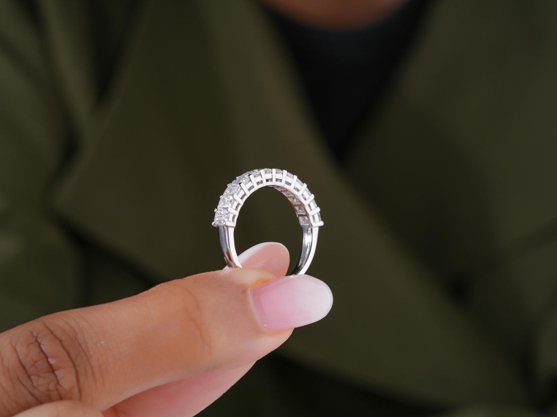 half eternity diamond band with customized band.

