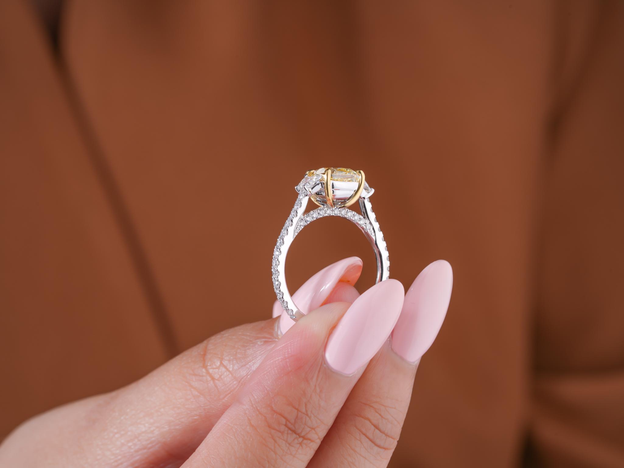 3 stone ring with three stone engagement ring.
