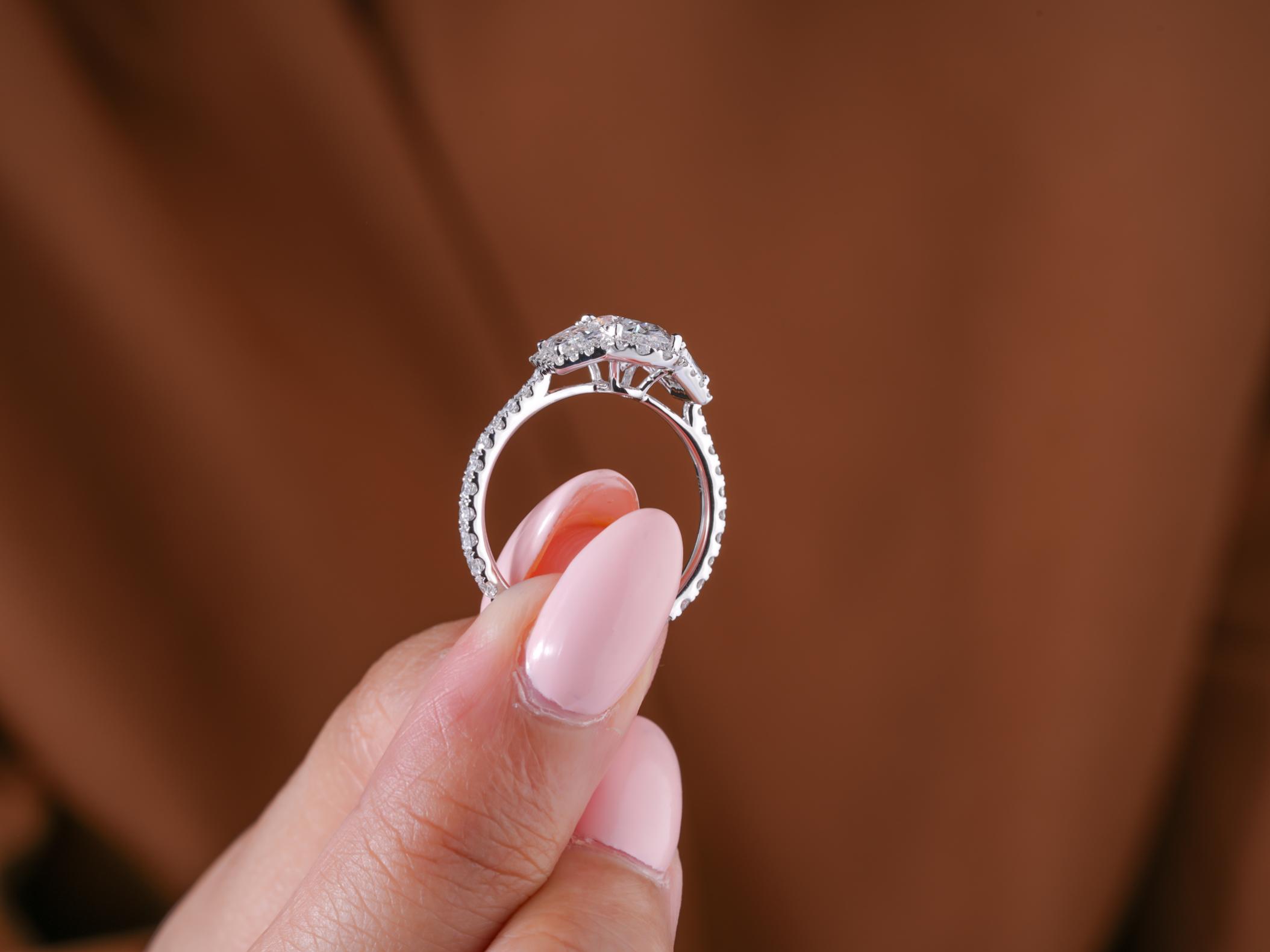 pave set ring on 4 prong setting.
