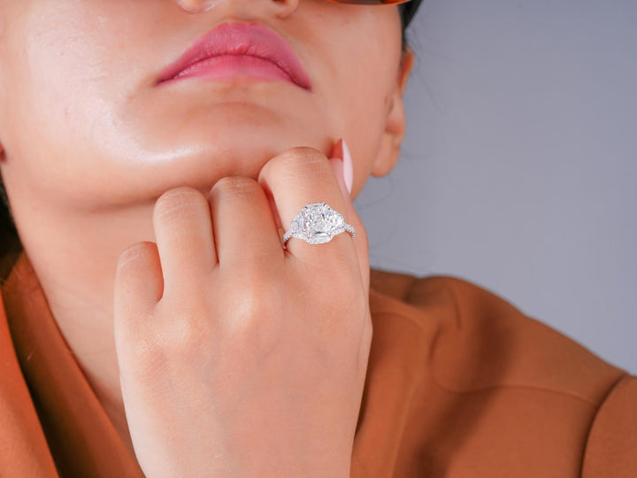 cushion engagement ring with halo with halo engagement ring.
