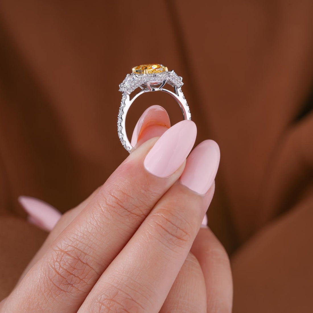 halo diamond ring with pave diamond ring.
