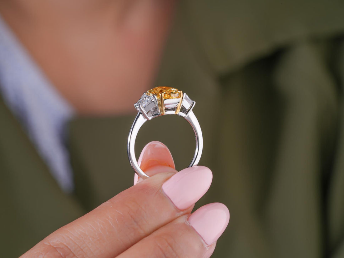 two tone gold ring on solid gold ring.
