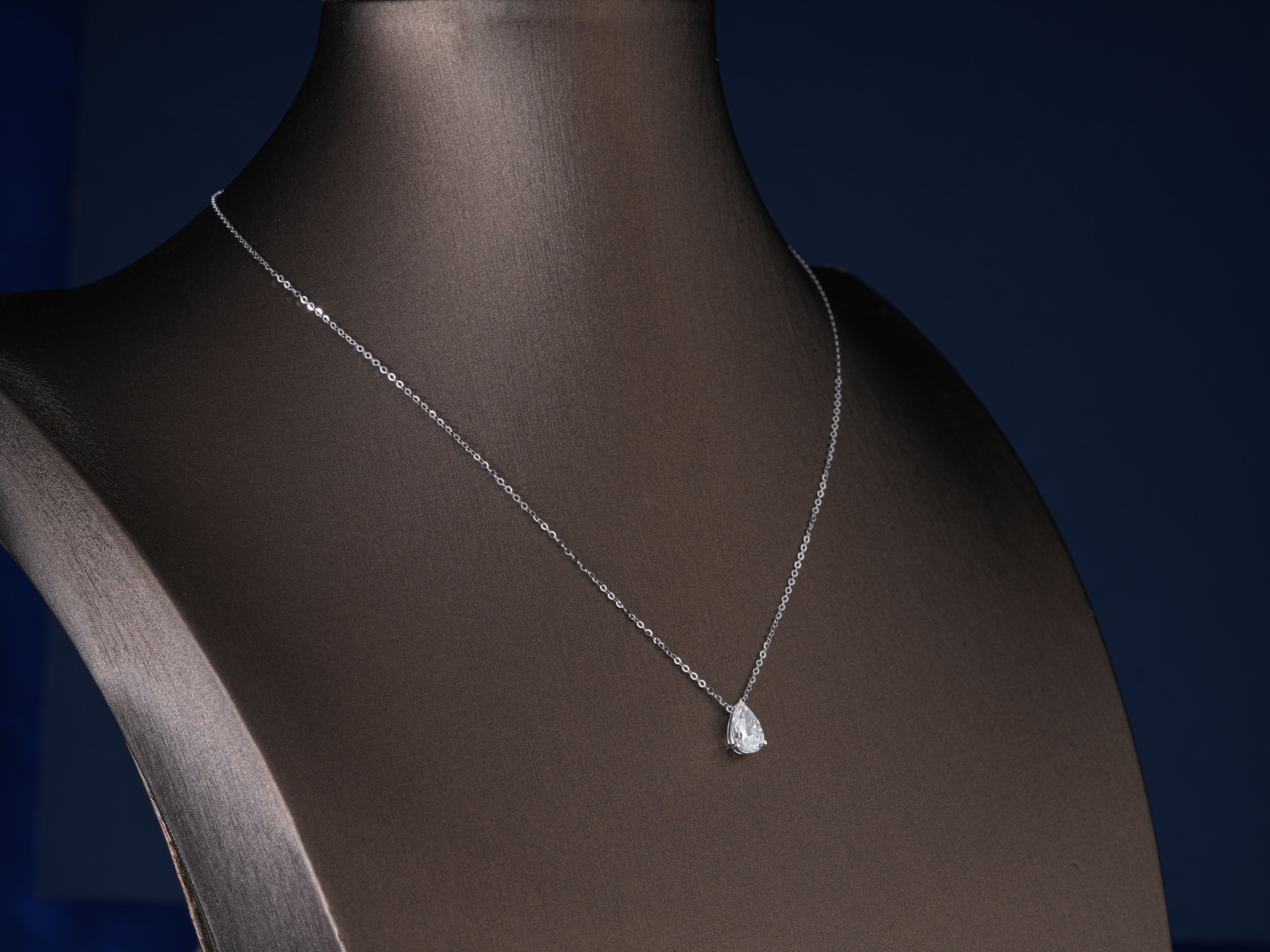 1.10 Carat Pear Shaped Lab Diamond Style Necklace