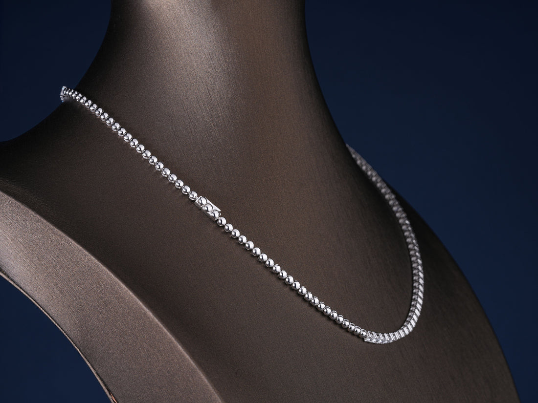 14.70 TCW Round Cut Lab-Grown Diamond Tennis Necklace