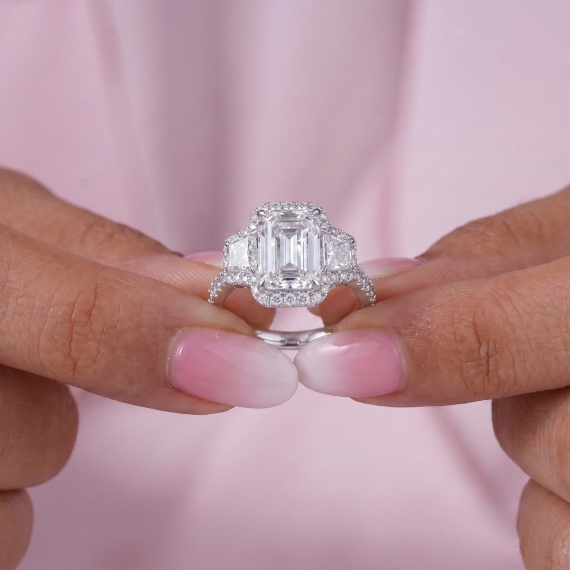 pave diamond ring with solid gold ring.
