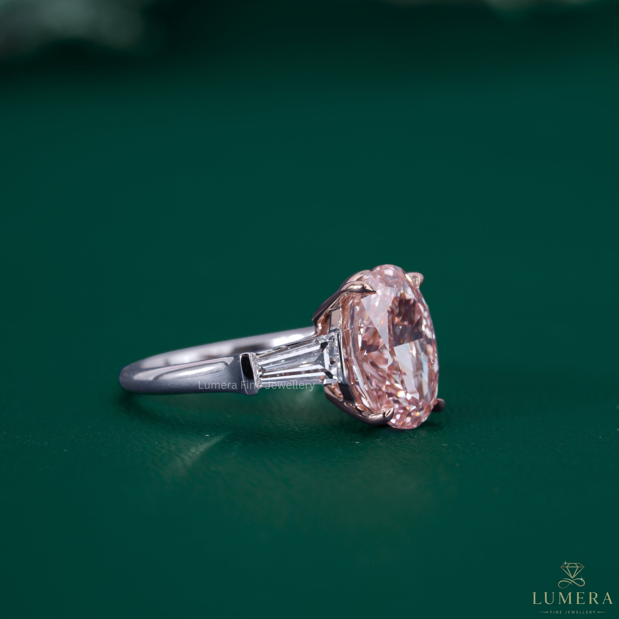 Color stone ring featuring a two tone gold ring.