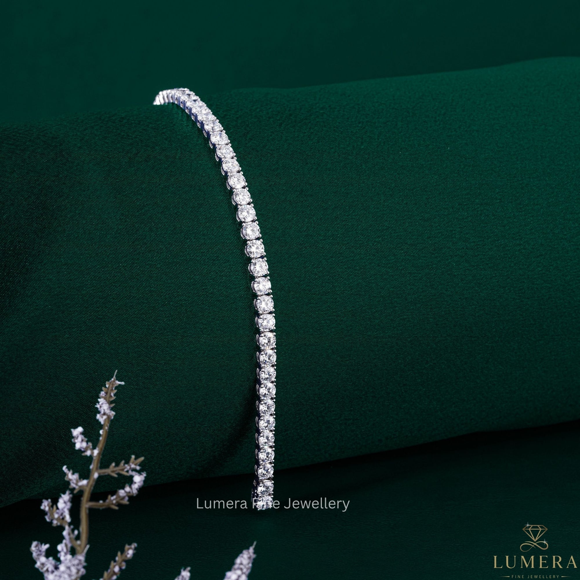Round Lab Grown Diamond Tennis Bracelet