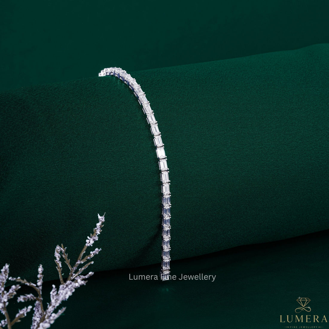 Emerald Cut Lab Grown Diamond Tennis Bracelet