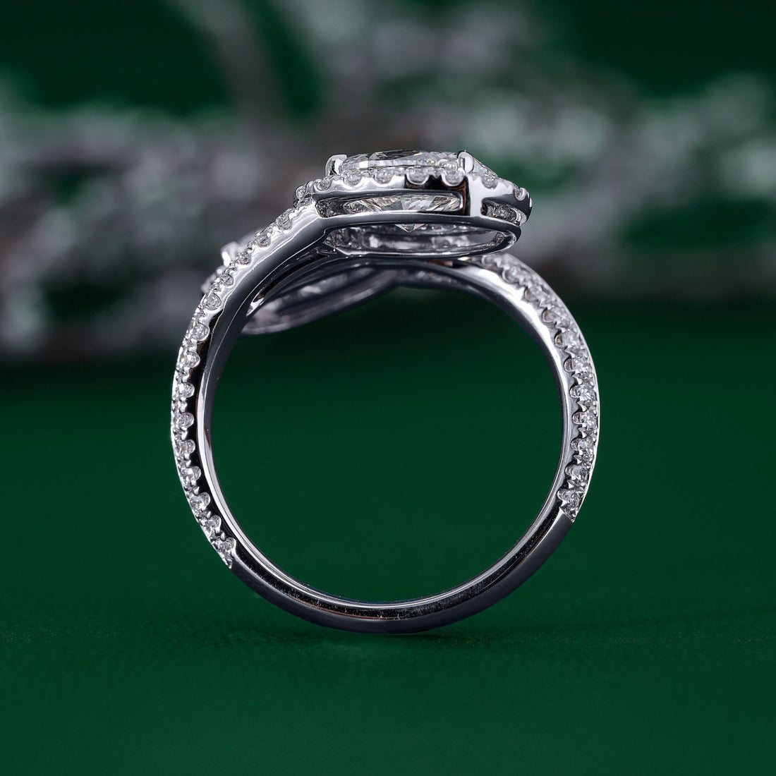 pave setting ring with claw prong setting.
