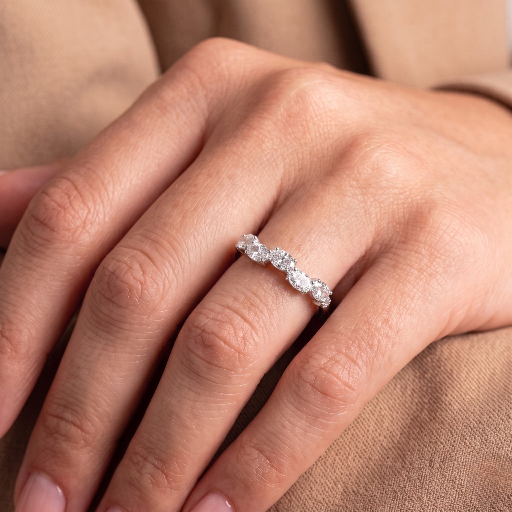 Cross diamond wedding band with customized band.
