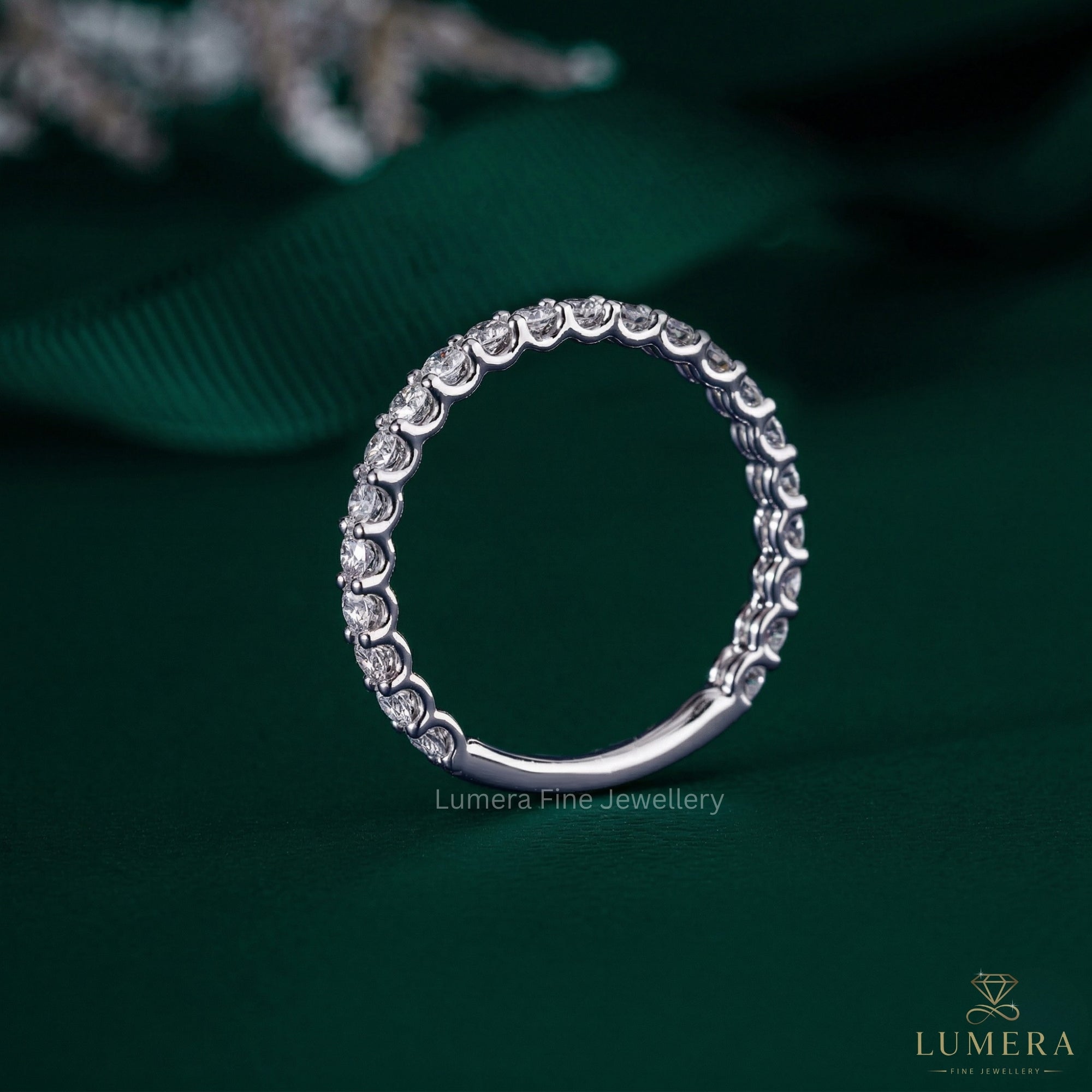 0.7 Ct Round Cut Lab Grown Diamond Eternity  Minimalist Stackable Wedding Band