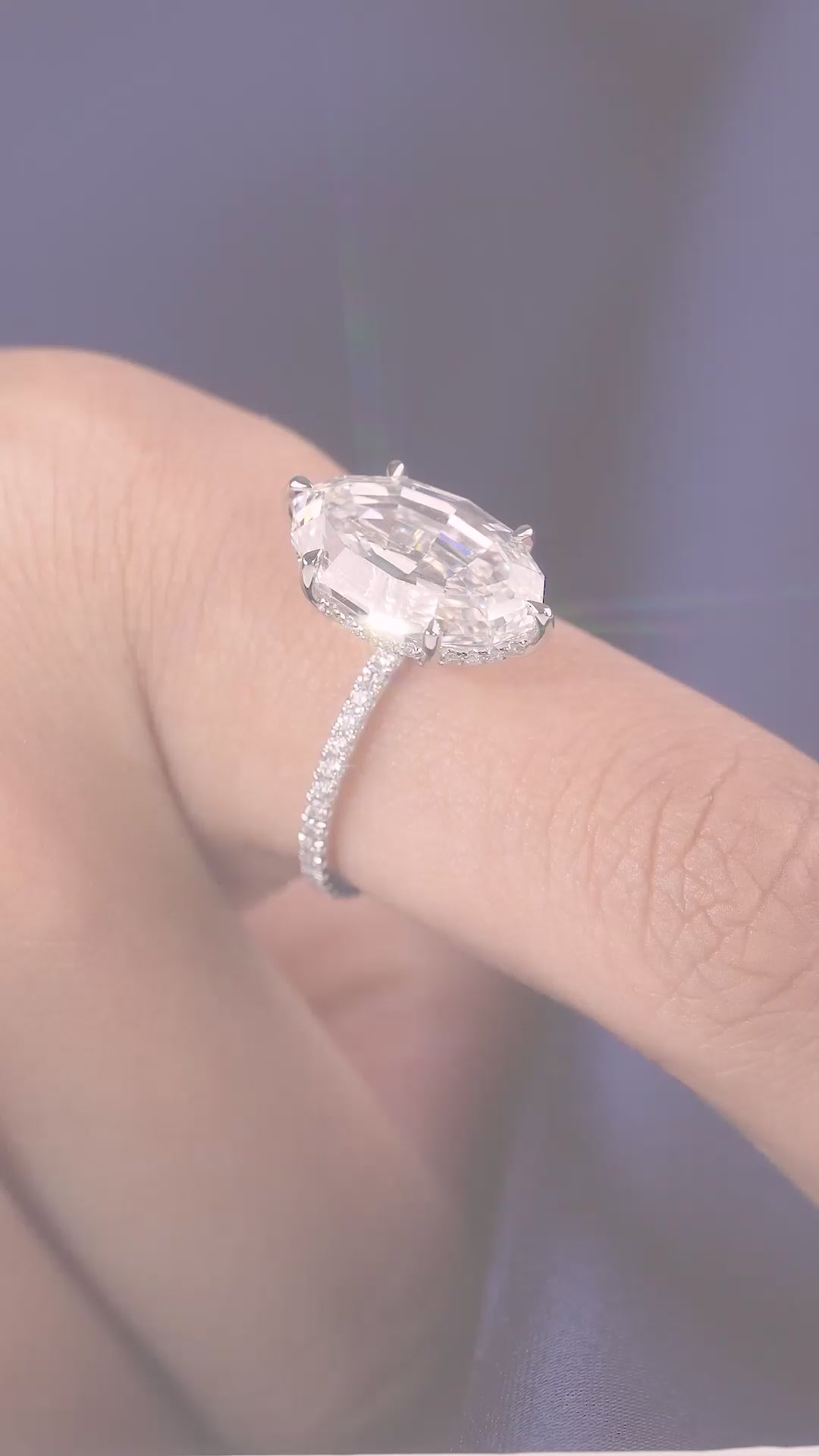 Oval Diamond Engagement Ring In Pave And Hidden Halo Setting