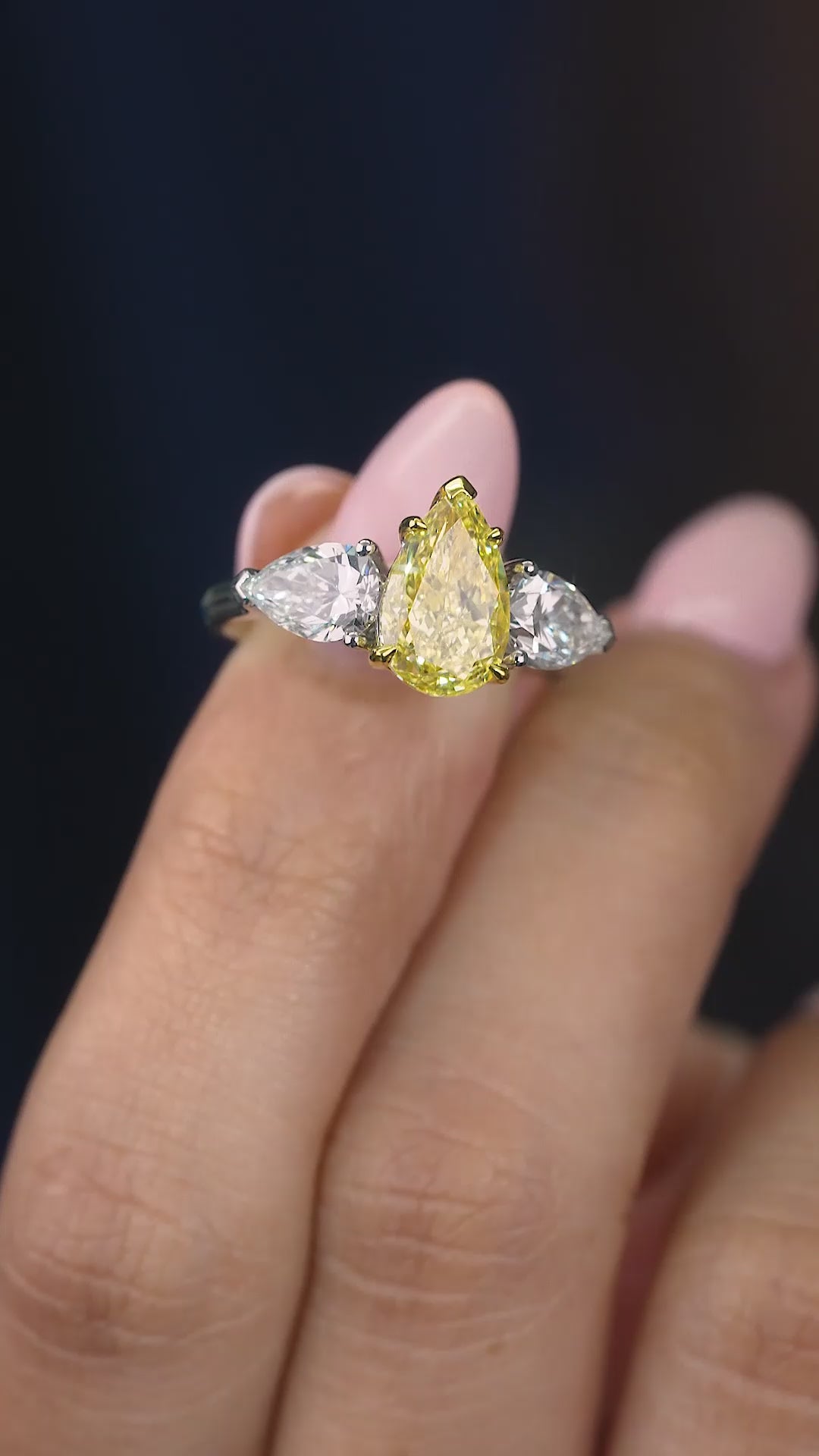 lumera engagement ring featuring yellow diamond ring.
