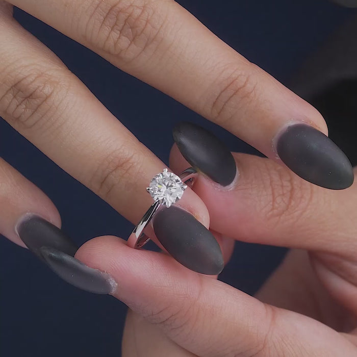 round cut solitaire engagement ring.