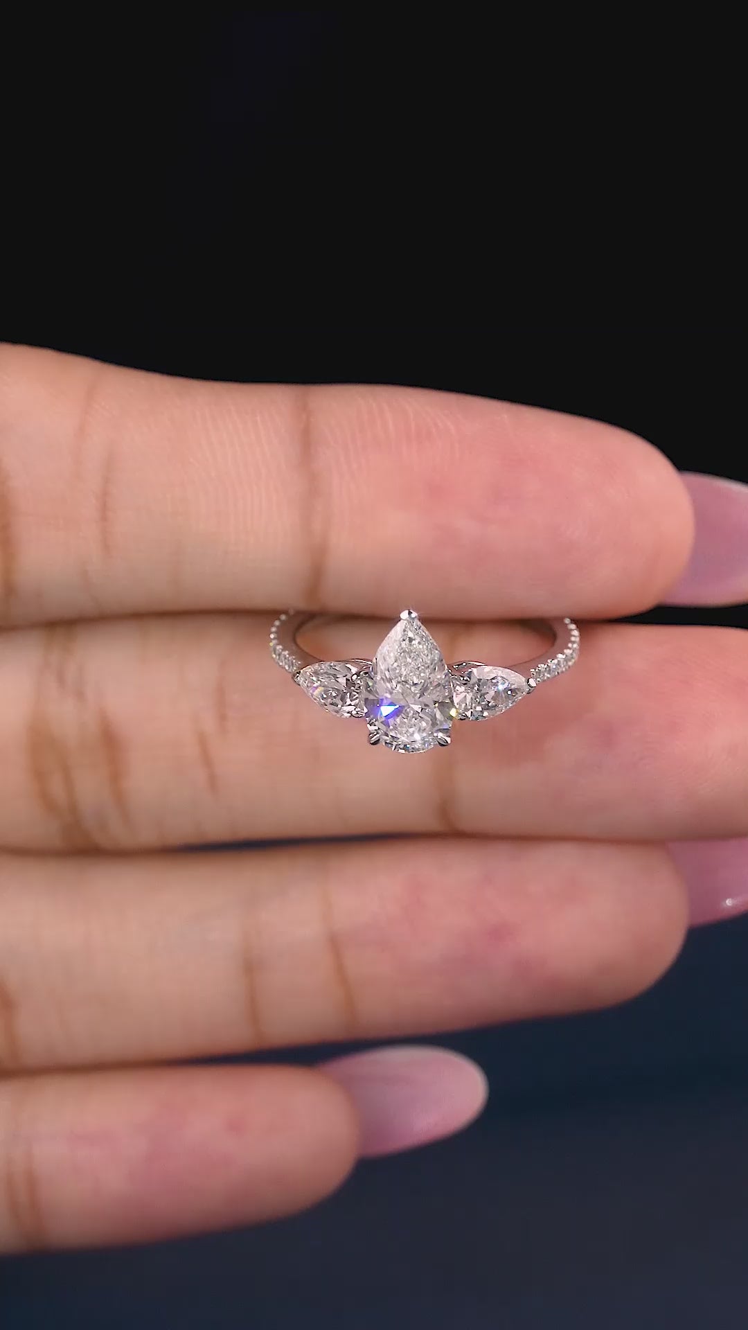 Claw prong setting with solid gold ring.
