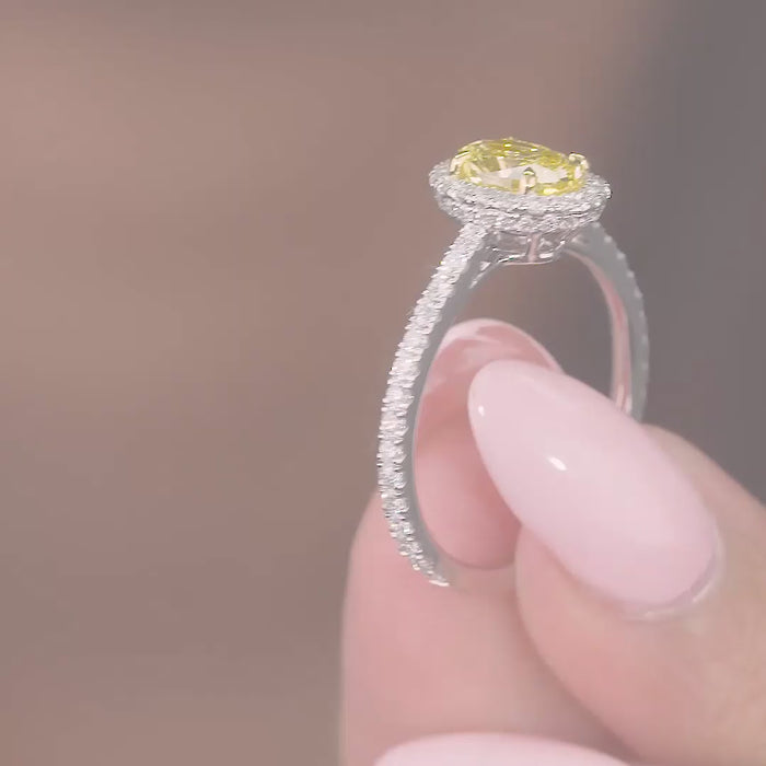 oval cut diamond ring with hidden halo engagement ring.
