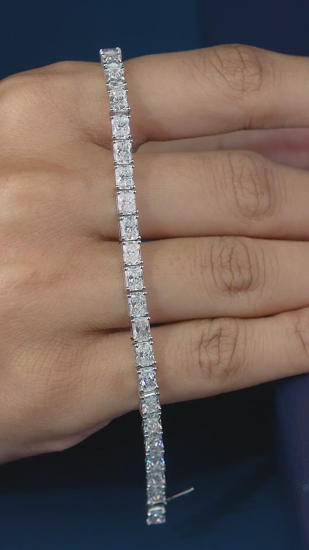 lumera bracelet with radiant cut tennis bracelet.
