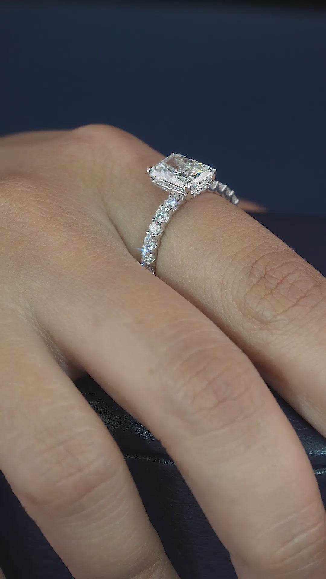 pave diamond band with pave ring.
