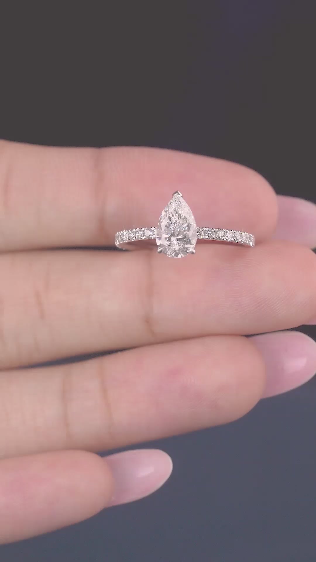 lumera diamond ring in tear drop diamond ring style.
