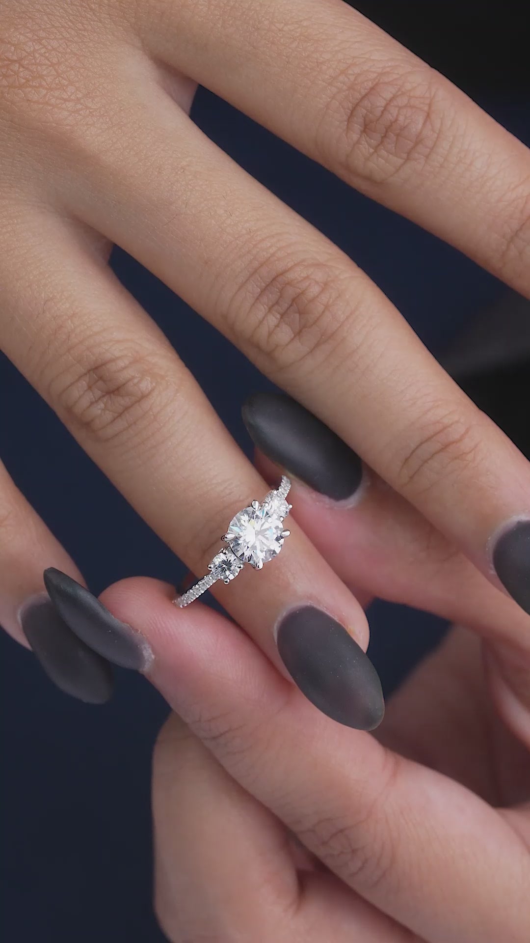 Round Cut Three Stone Diamond Ring
