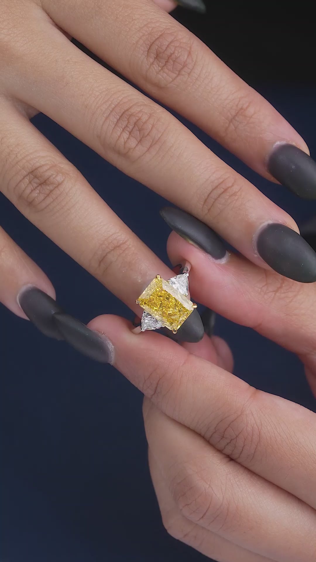 Radiant Diamond Ring on two tone ring.
