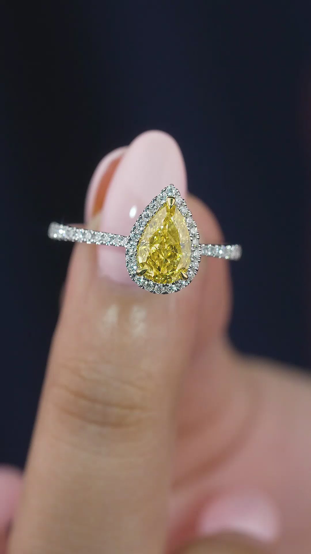 pave ring with pear diamond engagement ring pave band.
