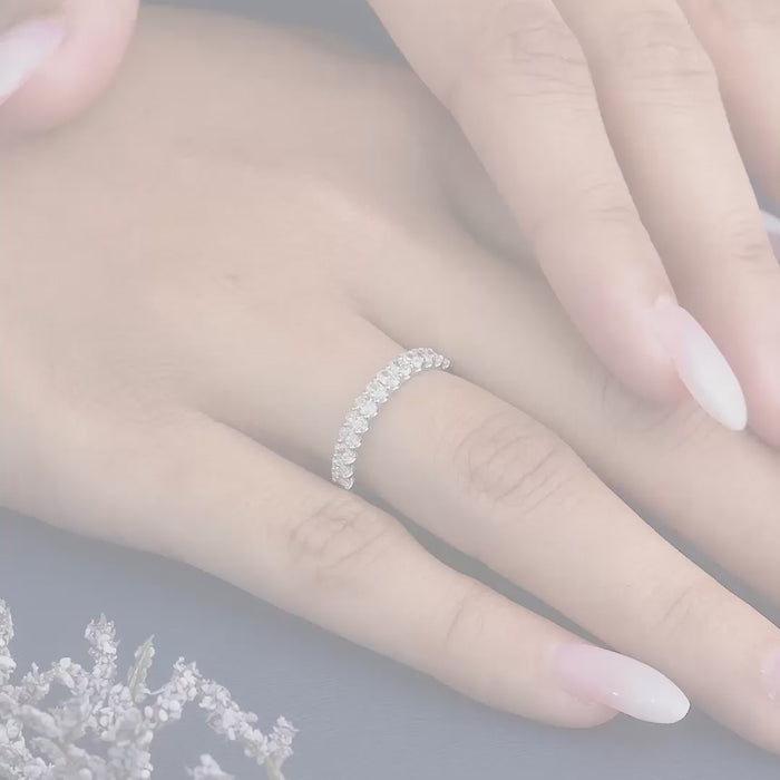 oval diamond wedding band with half eternity diamond band.
