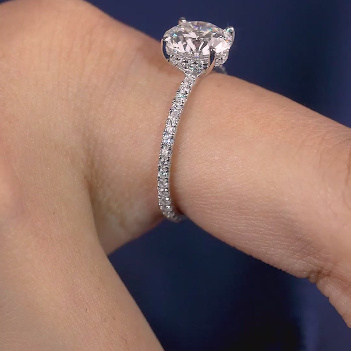 lumera diamond ring in Round Cut Hidden Halo Ring style.