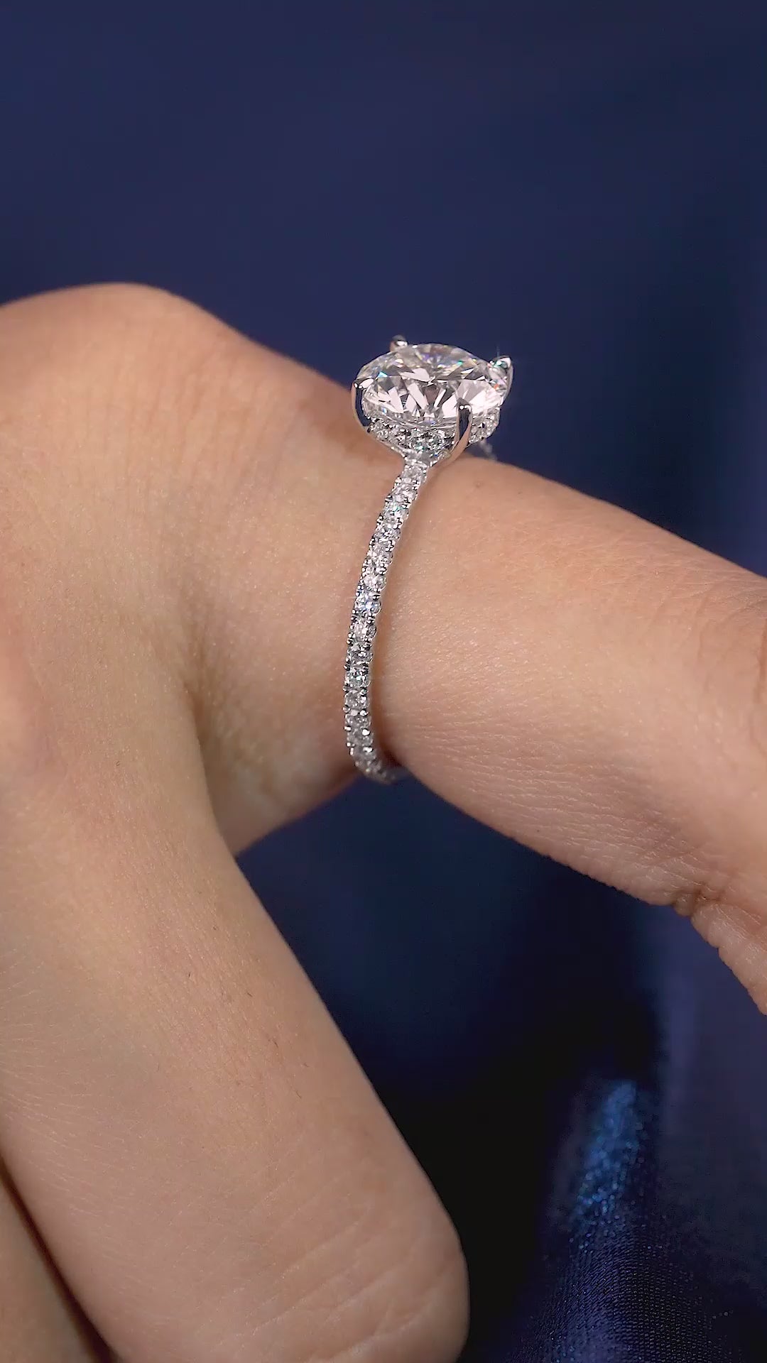 lumera diamond ring in Round Cut Hidden Halo Ring style.