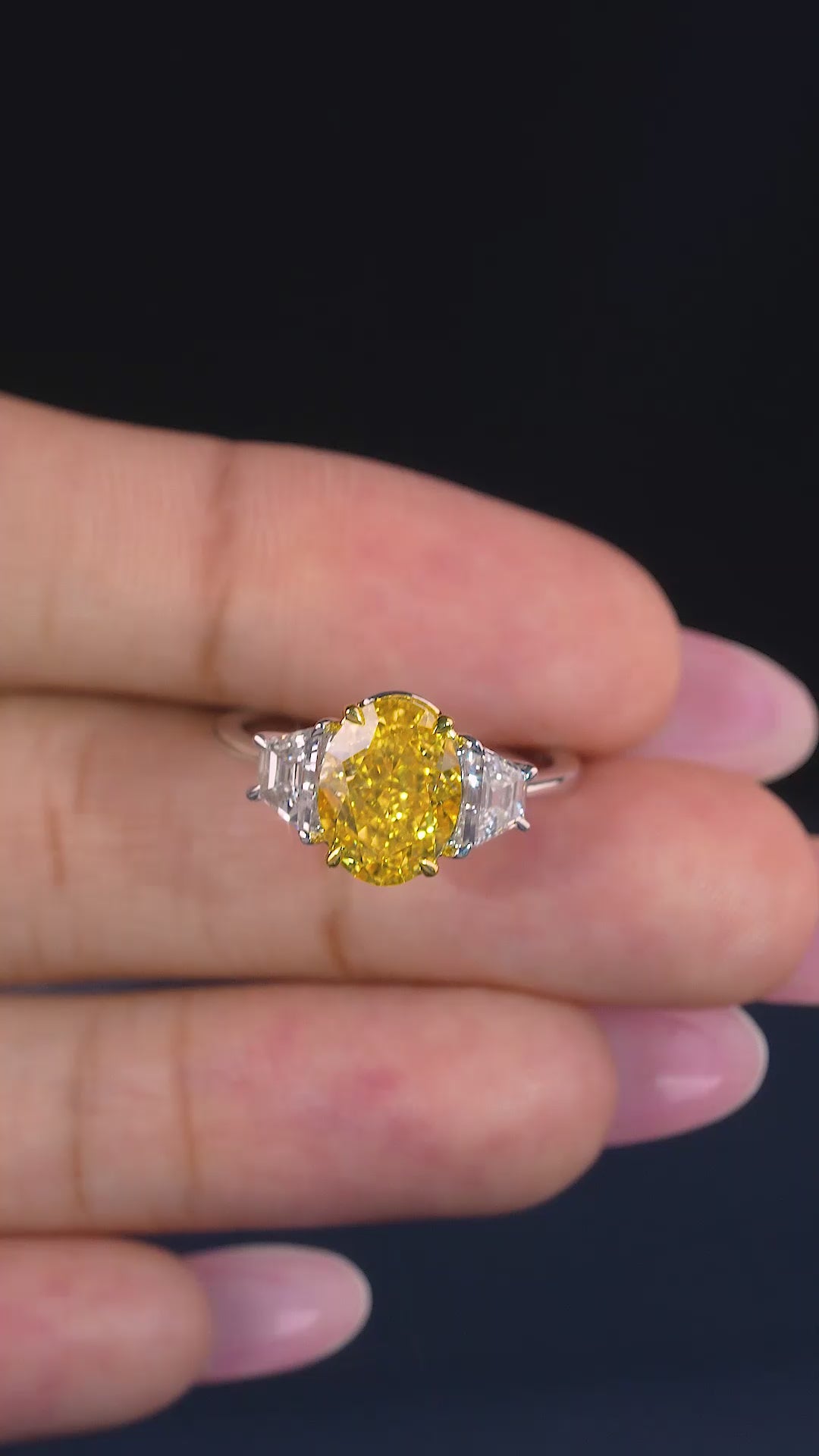 lumera diamond ring in Oval Yellow Diamond Ring style.
