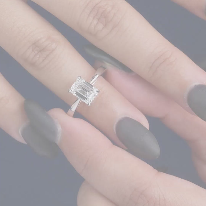 lumera diamond ring in emerald cut ring style.
