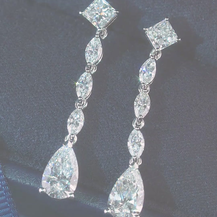 multi shape diamond earrings with marquise cut earrings.
