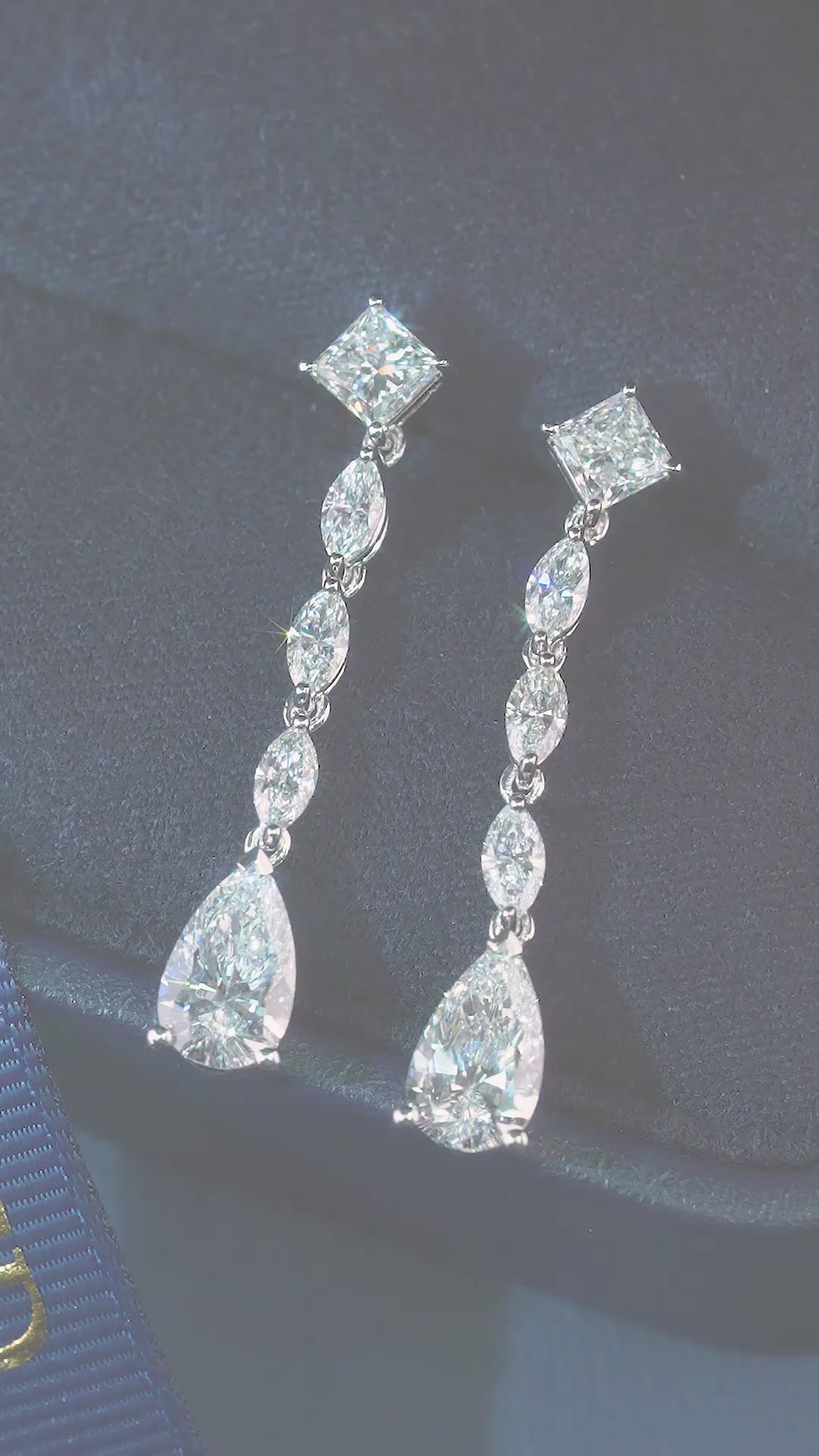multi shape diamond earrings with marquise cut earrings.
