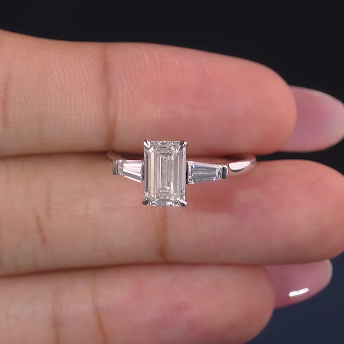 lumera diamond ring in emerald engagement ring style.
