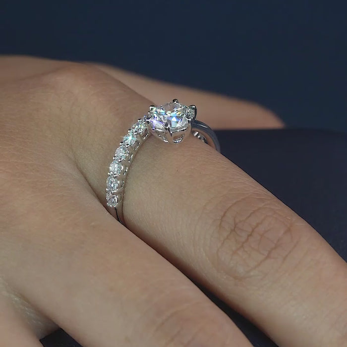 half eternity ring with round cut eternity ring.
