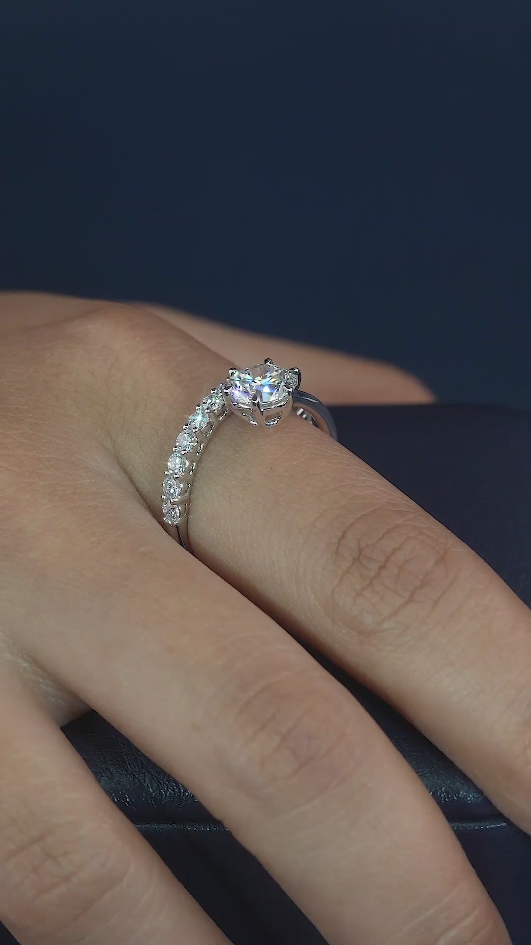 half eternity ring with round cut eternity ring.

