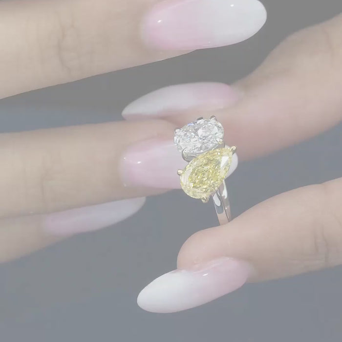 customized ring with lab grown diamond.
