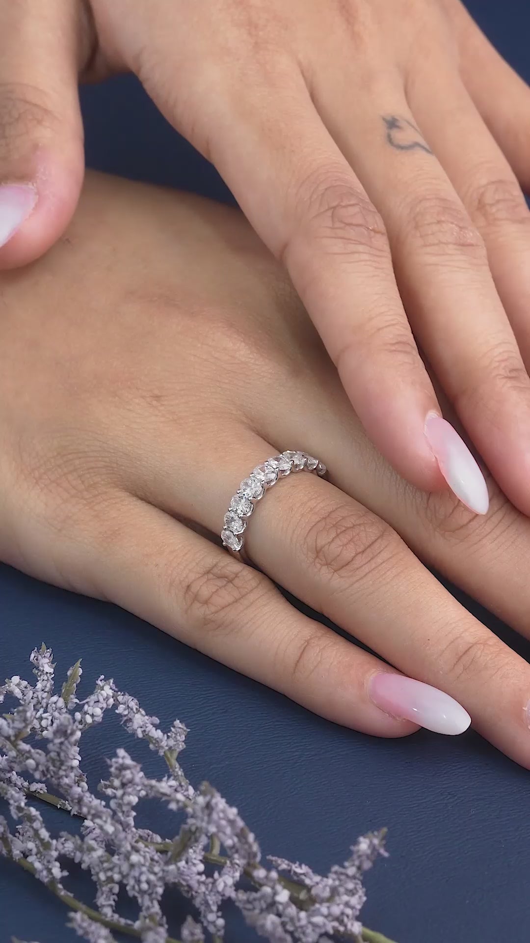 lumera diamond band with oval diamond wedding band.
