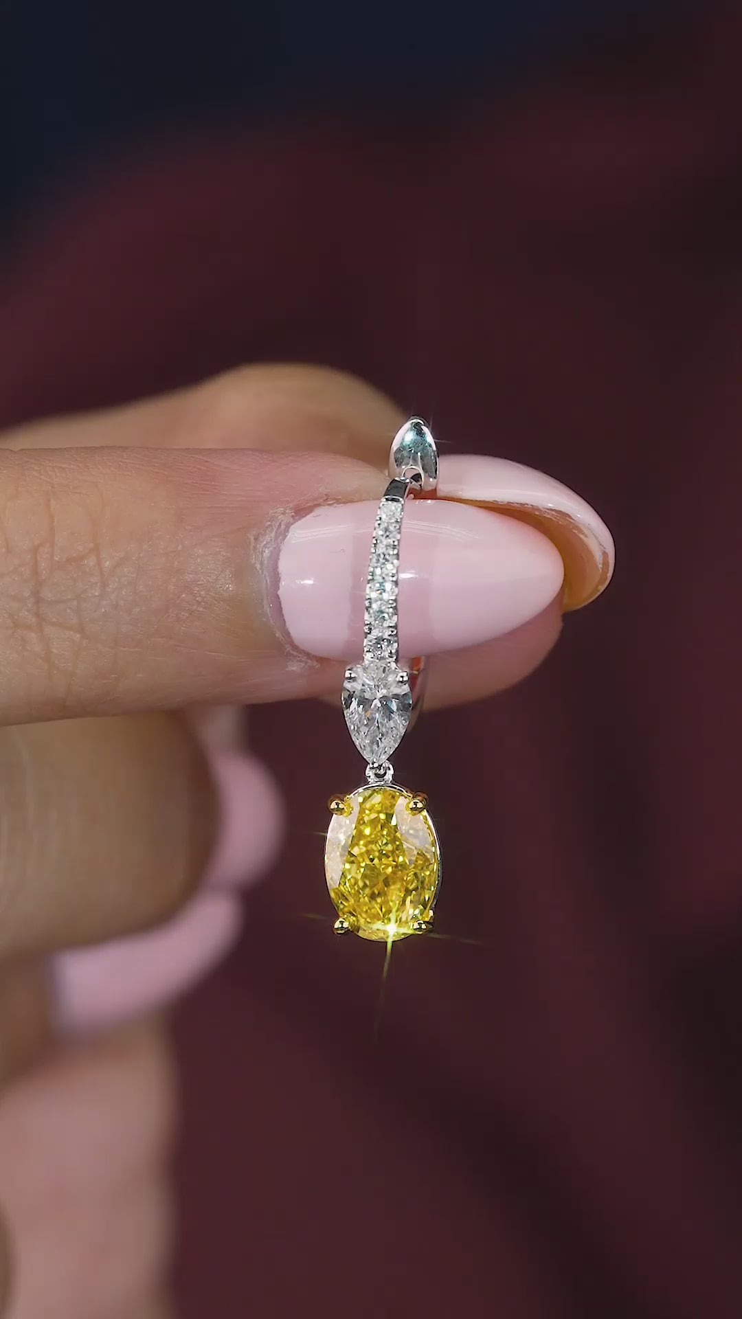 oval cut hoop earrings with pear cut earrings.
