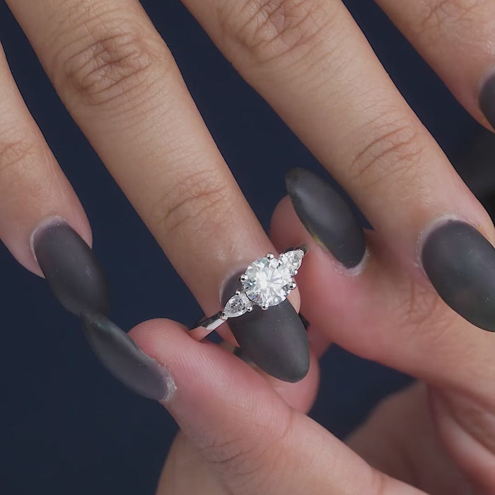 lumera diamond ring with Round Three Stone Engagement Ring.